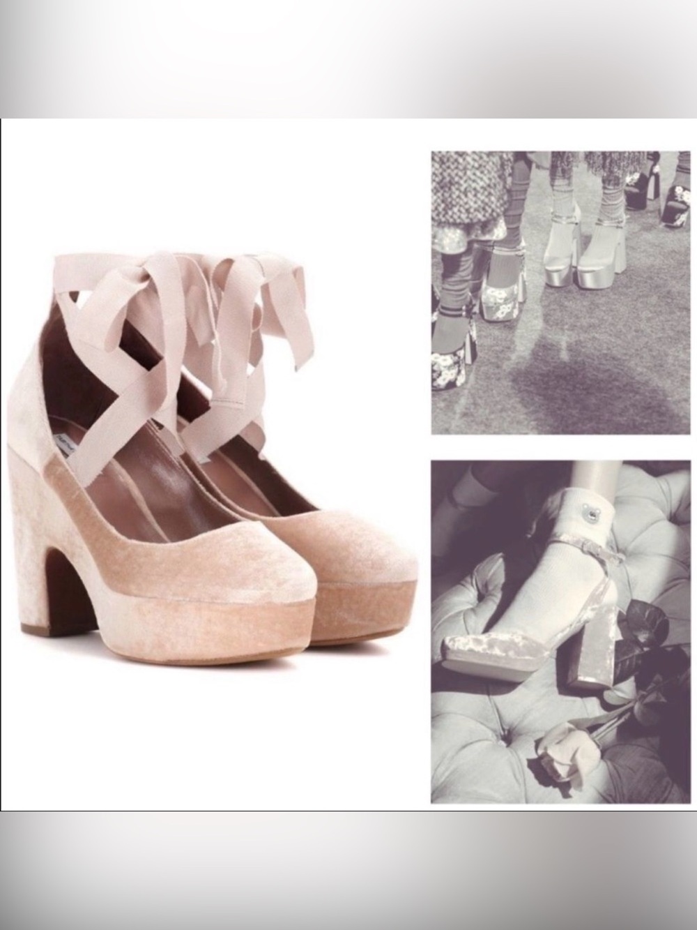 TABITHA Simons Pink Velvet Sky Platform Heels